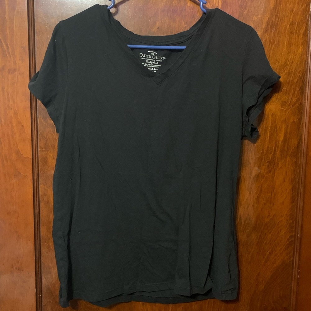 Plain black v-neck t-shirt